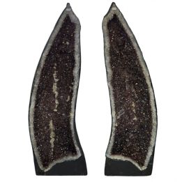 amethyst geode with calcite pair 48"