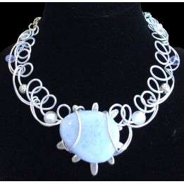round chalcedony necklace