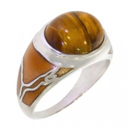 Ring H-50-16 men Tiger eye Sterling Silver