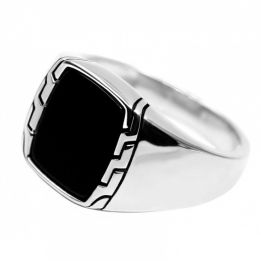 Ring H-70-01 men Black onyx Sterling Silver