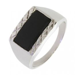 Ring H-58-06 men Black onyx Sterling Silver