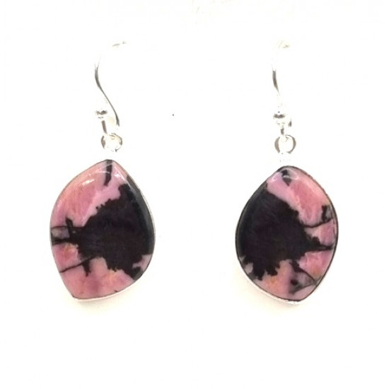 earrings rhodonite