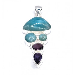 pendant larimar - amethyst