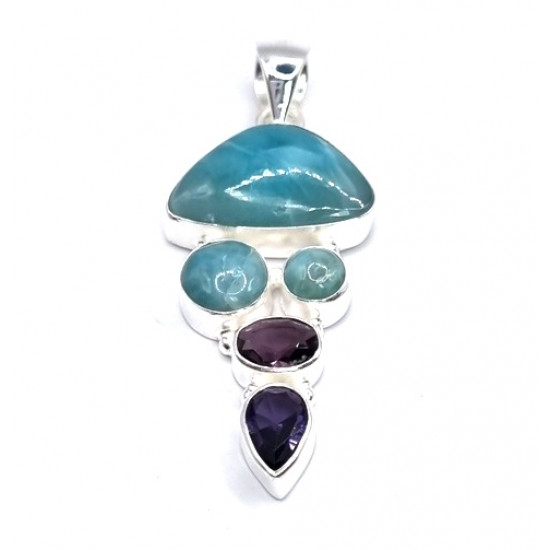 pendant larimar - amethyst