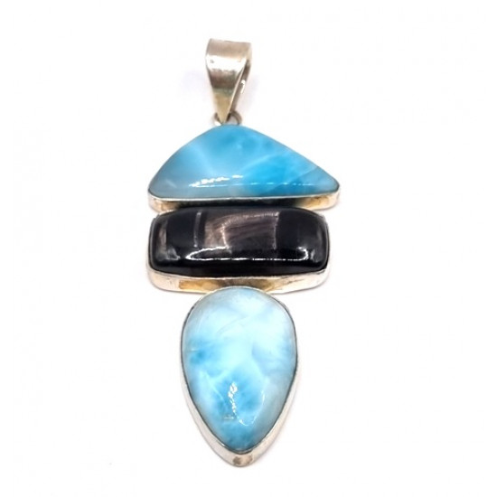pendant larimar - hypersthene