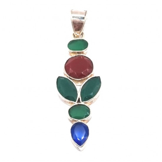 pendant ruby - emerald  -sapphire