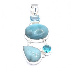 pendant larimar - blue topaz