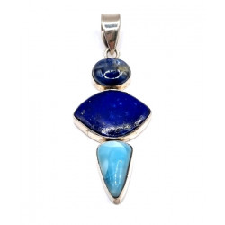 pendant kyanite - lapis lazuli - larimar