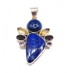 pendant lapis lazuli - amethyst - garnet - citrine