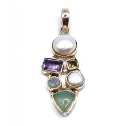 pendant pearl - citrine - labradorite - amethyst - aquamarine