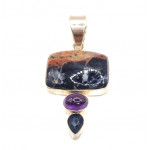 pendant sodalite - amethyst - sapphire