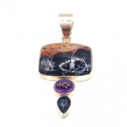 pendant sodalite - amethyst - sapphire