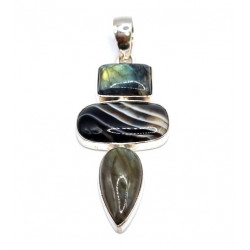 pendant labradorite - agate