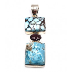 pendant howlite - larimar - garnet