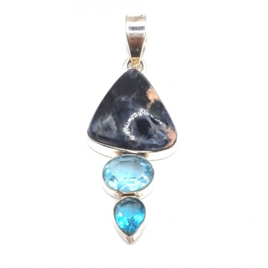 pendant sodalite - blue topaz