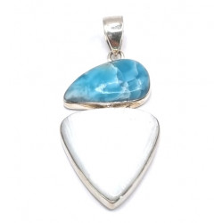 pendant larimar - scolecite