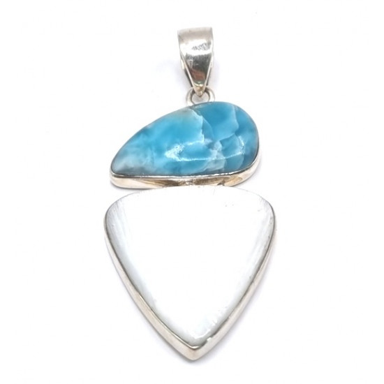 pendant larimar - scolecite