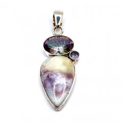 pendant tiffany stone - mistyc topaze - amethyst