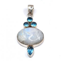 pendant moonstone - blue topaz
