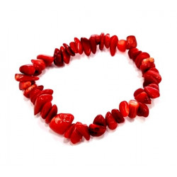 bracelet corail rouge chips