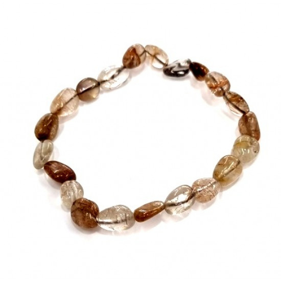 Copper Rutilated Quartz Bracelet Tumbled