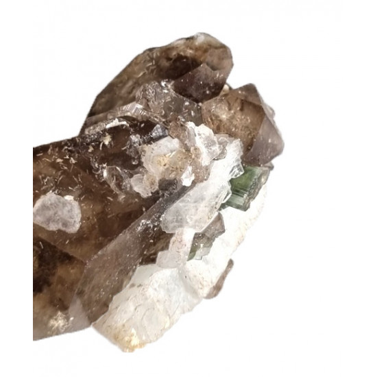 green tourmaline - smoky quartz