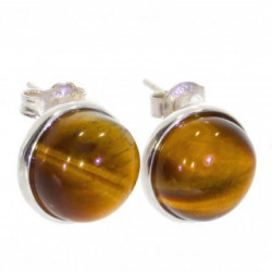 boucles d'oreilles argent oeil de tigre E-30-02