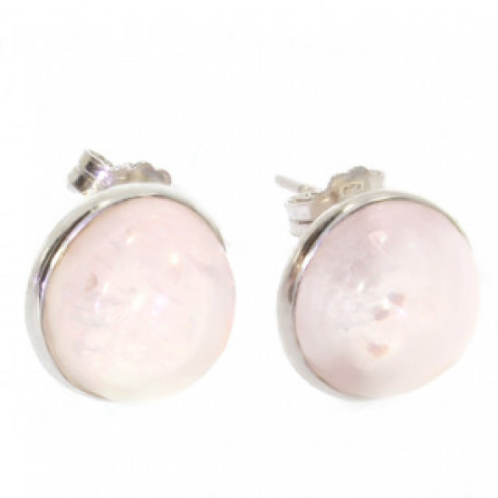 Sterling Silver Rose Quartz Earrings E-30-02