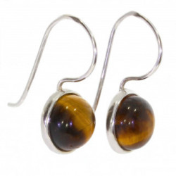boucles d'oreilles argent oeil de tigre E-30-03