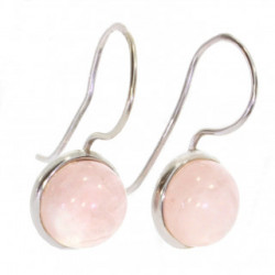 boucles d'oreilles argent quartz rose E-30-03