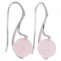 boucles d'oreilles argent quartz rose E-30-04
