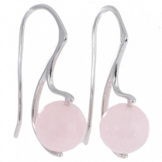 Sterling Silver Rose Quartz Earrings E-30-04