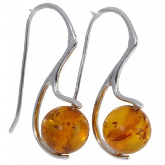Sterling Silver Amber Earrings E-30-04 Sterling Silver Amber Earrings E-30-04