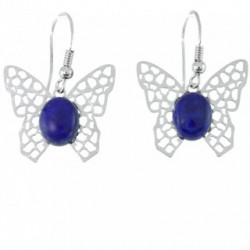 boucles d'oreilles argent lapis lazuli E-30-05