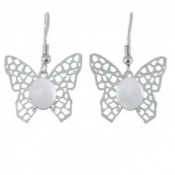 boucles d'oreilles argent quartz rose E-30-05