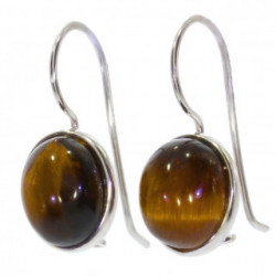 boucles d'oreilles argent oeil de tigre E-34-01