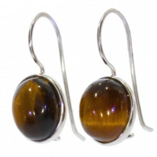 Sterling Silver Tiger's Eye Earrings E-34-01