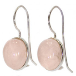 boucles d'oreilles argent quartz rose E-34-01