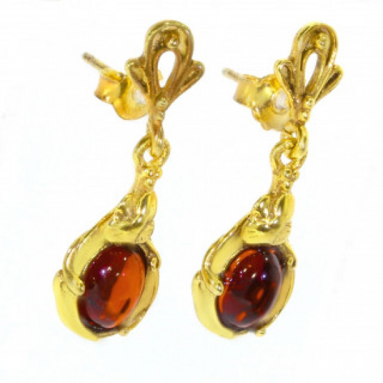 Vermeil Amber Earrings E-34-02