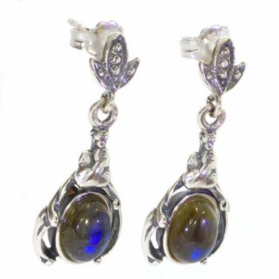 Sterling Silver Labradorite Earrings E-34-02