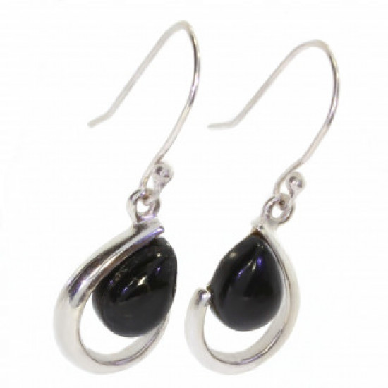 Sterling Silver Black Onyx Earrings E-34-04