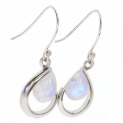 boucles d'oreilles argent pierre de lune E-34-04