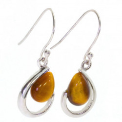 boucles d'oreilles argent oeil de tigre E-34-04