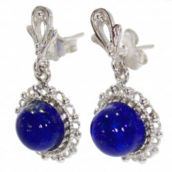 boucles d'oreilles argent lapis lazuli E-34-08