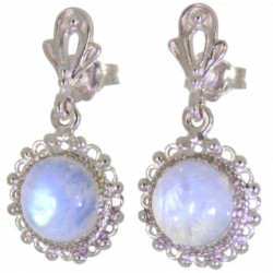 boucles d'oreilles argent pierre de lune E-34-08