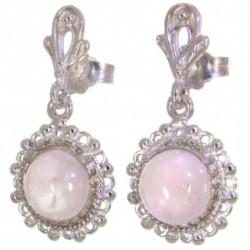Sterling Silver Rose Quartz Earrings E-34-08
