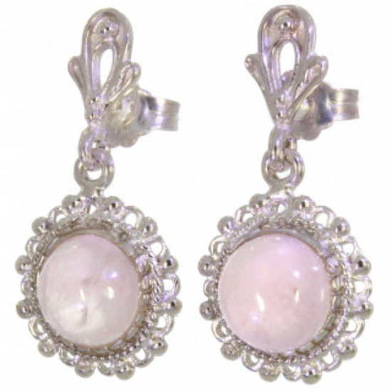 Sterling Silver Rose Quartz Earrings E-34-08