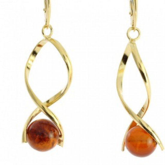 Vermeil Amber Earrings E-38-02
