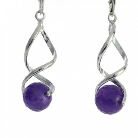 Sterling Silver Amethyst Earrings E-38-02