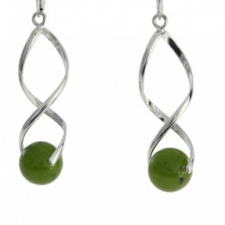boucles d'oreilles argent jade E-38-02